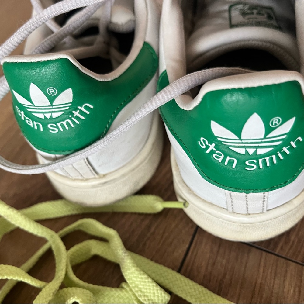 Adidas White Green Stan Smith Sneakers - Picture 9 of 12